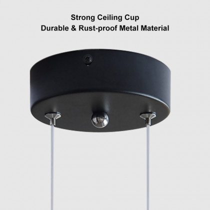 HMR Bubi Black Pendant Light Minimalist Glass Globe LED Light for Dining Room - 1-Light
