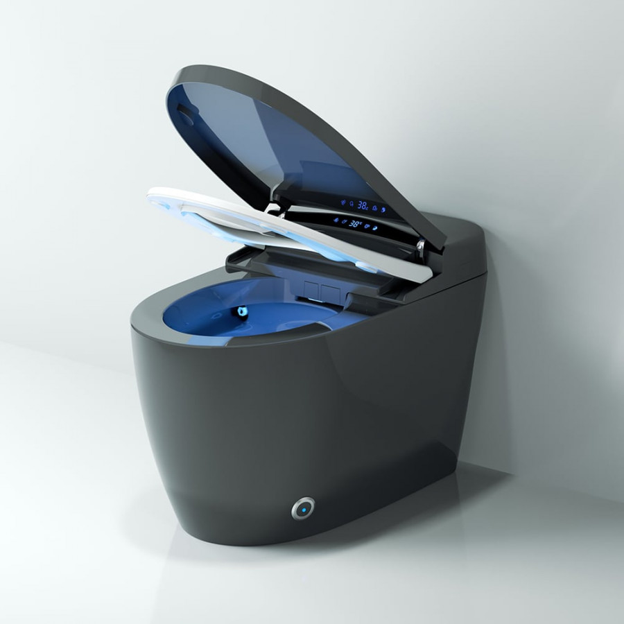 HMR Automatic Smart Bidet Toilet with Multi-Function 1.28-1.36 GPF - Gray