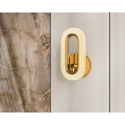 HMR Ovated Brass Wall Sconce Art Deco LED Wall Lighting Ring Wall Lamp - 1-Light