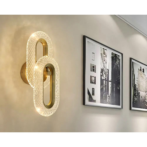 HMR - Ovated Brass Wall Sconce Art Deco LED Wall Lighting Ring Wall Lamp