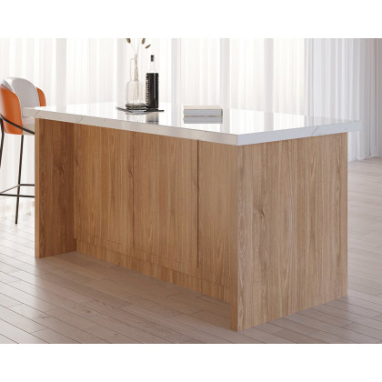 HMR 72" Modern Style Laminate Kitchen Islands with Multi-Storage - Natural, Engineered Wood