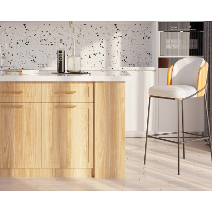 HMR 72" Modern Style Laminate Kitchen Islands with Multi-Storage - Natural, Engineered Wood