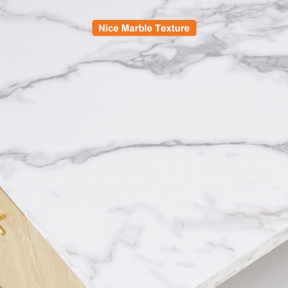 HMR 72" Modern Style Laminate Kitchen Islands with Multi-Storage - Natural, Engineered Wood