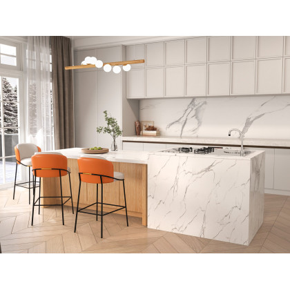 HMR 72" Modern Style Laminate Kitchen Islands with Multi-Storage - Natural, Engineered Wood