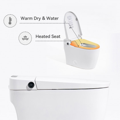 HMR - Smart Bidet Toilet with Foot Sensor Flushing 1.32 GPF