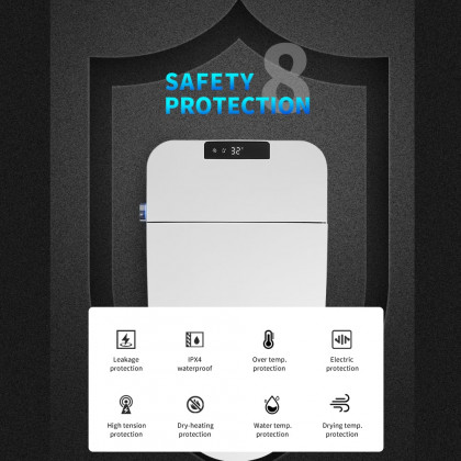 HMR - Smart Bidet Toilet with Foot Sensor Flushing 1.32 GPF
