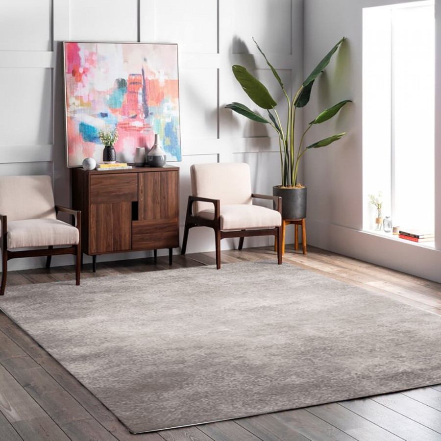 HMR - 5' x 8' Minimalist Gray Rectangle Area Rug