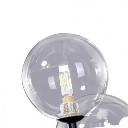 HMR - Bubi Minimalist 5-Light Glass Globe Shade Sputnik Kitchen Island Light Globe Light Black