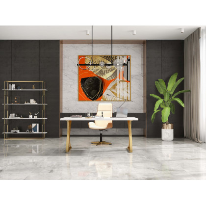 HMR - Bubi Minimalist 5-Light Glass Globe Shade Sputnik Kitchen Island Light Globe Light Black