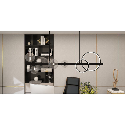 HMR - Bubi Minimalist 5-Light Glass Globe Shade Sputnik Kitchen Island Light Globe Light Black