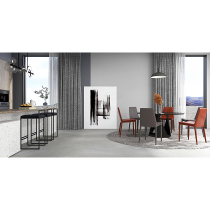 HMR - Bubi Minimalist 5-Light Glass Globe Shade Sputnik Kitchen Island Light Globe Light Black