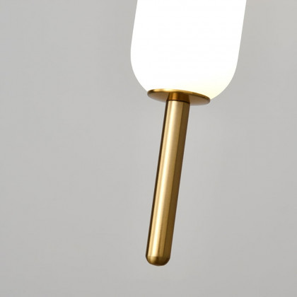 HMR - Minimalist White Pendant Light Fixture LED Single Hanging Light Brass Finish