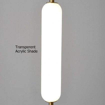 HMR - Minimalist White Pendant Light Fixture LED Single Hanging Light Brass Finish