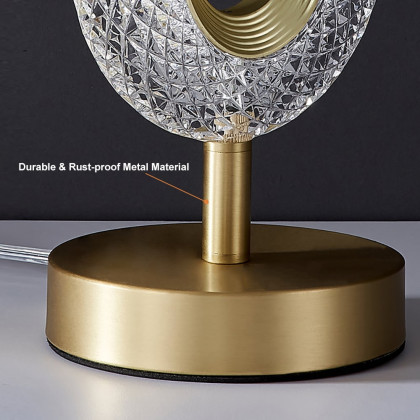HMR - Ovated Modern LED Table Lamp Plug in Desk Lamps for Living Room Ring Shape in Gold