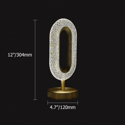 HMR - Ovated Modern LED Table Lamp Plug in Desk Lamps for Living Room Ring Shape in Gold