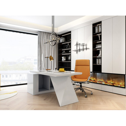 HMR - 39" Minimalist Black Metal Wall Decor with Vertical Lines for Living Room,Office,Hotel