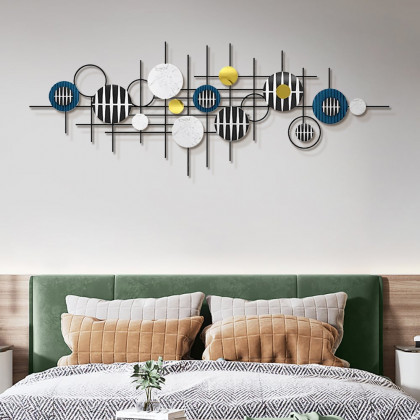 HMR - Gold & Black Modern Geometric Wall Accent Home 3D Wall Decor 59.1"W x 22"H Living Room