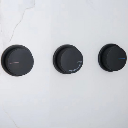 HMR - Wall-Mounted Double Functions Shower System with Standard Valve in Black