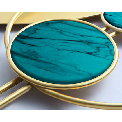 HMR Unique Creative Geometric Oversized Wall Clock - Green/Gold/Black, Style A