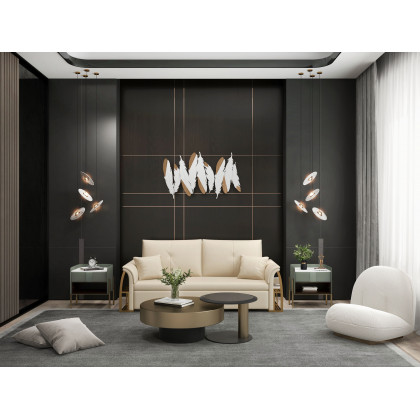 HMR Modern 2-Piece Round Nesting Coffee Table Set with Tempered Glass Top - Gold/Black, 31.5"