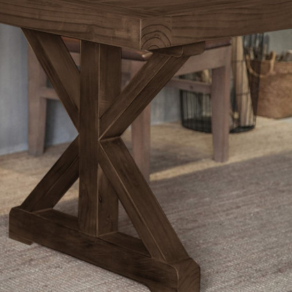 HMR Vintage Style Rectangular Pine wood Farmhouse Desk - Walnut, 47.2"