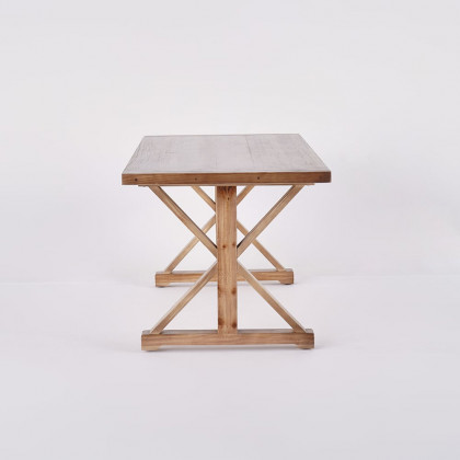 HMR Vintage Style Rectangular Pine wood Farmhouse Desk - Natural, 70.9"