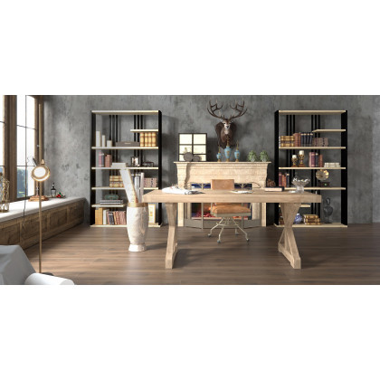 HMR Vintage Style Rectangular Pine wood Farmhouse Desk - Natural, 47.2"