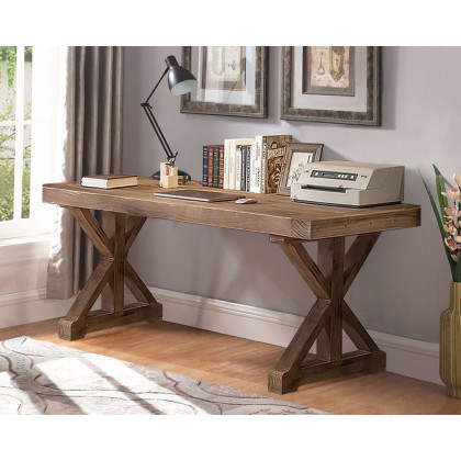 HMR - Vintage Style Rectangular Pine wood Farmhouse Desk