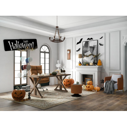 HMR - Vintage Style Rectangular Pine wood Farmhouse Desk