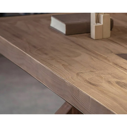 HMR - Vintage Style Rectangular Pine wood Farmhouse Desk