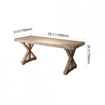 HMR - Vintage Style Rectangular Pine wood Farmhouse Desk