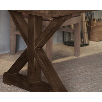 HMR Vintage Style Rectangular Pine wood Farmhouse Desk - Walnut, 70.9"