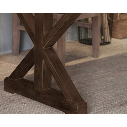 HMR Vintage Style Rectangular Pine wood Farmhouse Desk - Walnut, 70.9"