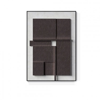 HMR 3 Pieces Japandi Geometric Canvas Wall Art Painting Wall Decor Set with Rectangle Frame - Multi-Color, 15"W x 1"D x 23"H, Without 3D