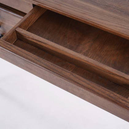 HMR - 55.1" Mid-century Style Walnut Ash Wood Home Office Desk with 3 Drawers
