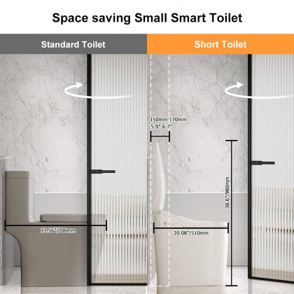 HMR - Compact Smart Bidet Toilet with Automatic Flushing 1.28 GPF
