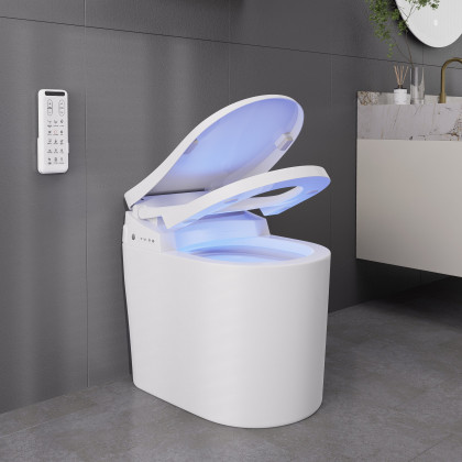 HMR - Compact Smart Bidet Toilet with Automatic Flushing 1.28 GPF