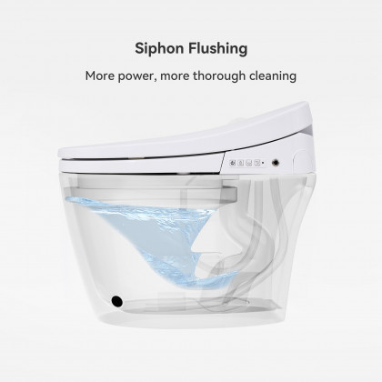 HMR - Compact Smart Bidet Toilet with Automatic Flushing 1.28 GPF