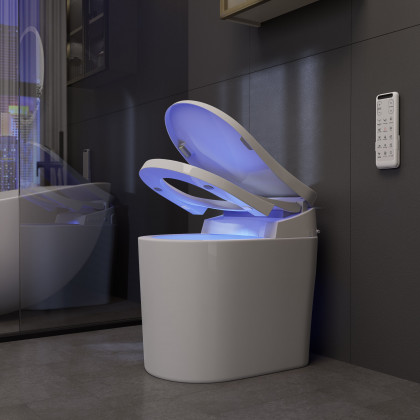 HMR - Compact Smart Bidet Toilet with Automatic Flushing 1.28 GPF