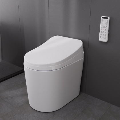 HMR - Compact Smart Bidet Toilet with Automatic Flushing 1.28 GPF