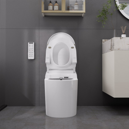HMR - Compact Smart Bidet Toilet with Automatic Flushing 1.28 GPF