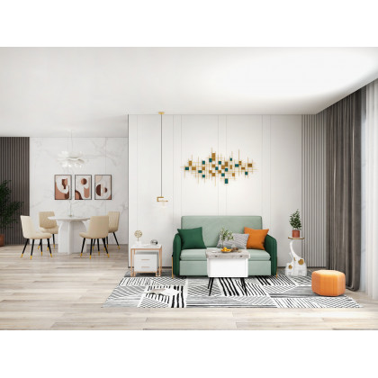 HMR - Lift Top Coffee Table with Storage MDF Top and Carbon Steel Base Extendable in Gray