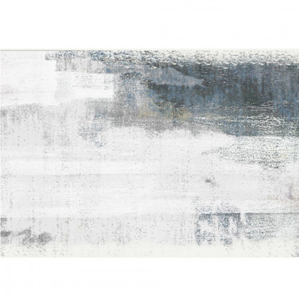 HMR Modern Ink Painting Gray & Ink Blue Rectangle Area Rug - 6' x 9'
