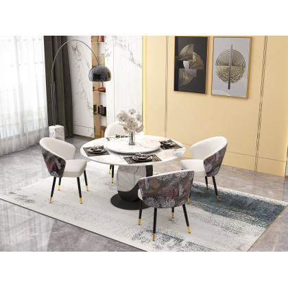 HMR - Modern Ink Painting Gray & Ink Blue Rectangle Area Rug