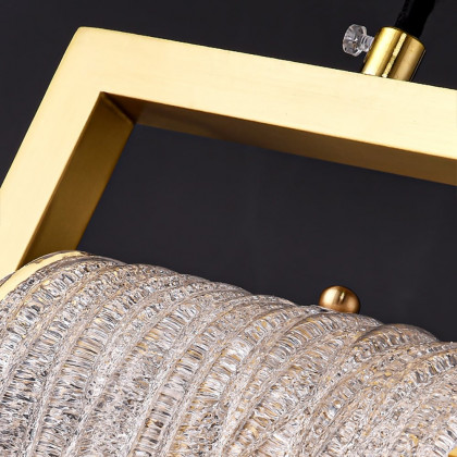 HMR - Modern Gold Pendant Light 1-Light Handmade Glass Waterfall for Bedroom and Living Room
