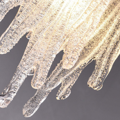HMR - Modern Gold Pendant Light 1-Light Handmade Glass Waterfall for Bedroom and Living Room