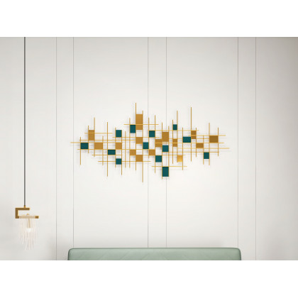 HMR - Modern Gold Pendant Light 1-Light Handmade Glass Waterfall for Bedroom and Living Room