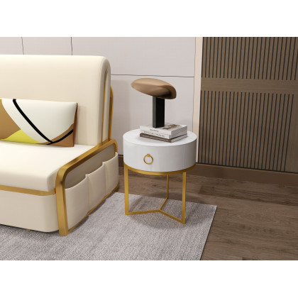 HMR 2-Seater Velvet Convertible Sleeper Sofa - Beige, Queen Size