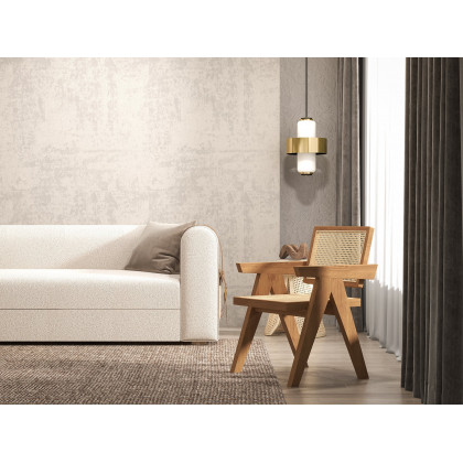 HMR Archic Japandi Bleached Wood Rattan Dining Chair with Solid Wood Frame - Walnut, Without Upholstery, 1-Piece
