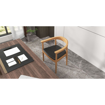 HMR Modern Home Office Desk with Movable File Cabinet - Black/Walnut, 59.8"